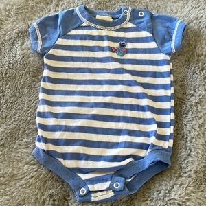 Vintage Sesame Street Cookie Monster Romper Bodysuit Sz 3/6M